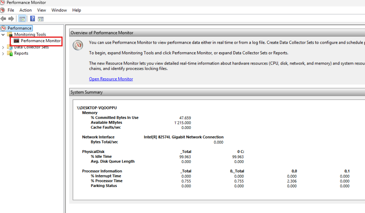 Performance Monitor overview