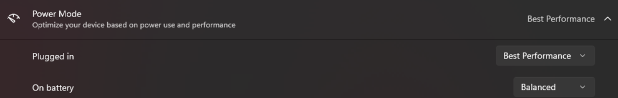 Expanded power mode